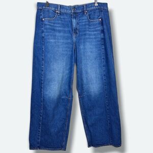 American Eagle Dreamy Drape Barrel Strigid Jeans Sz 14L Tall/Long Blue 36”x28.5”